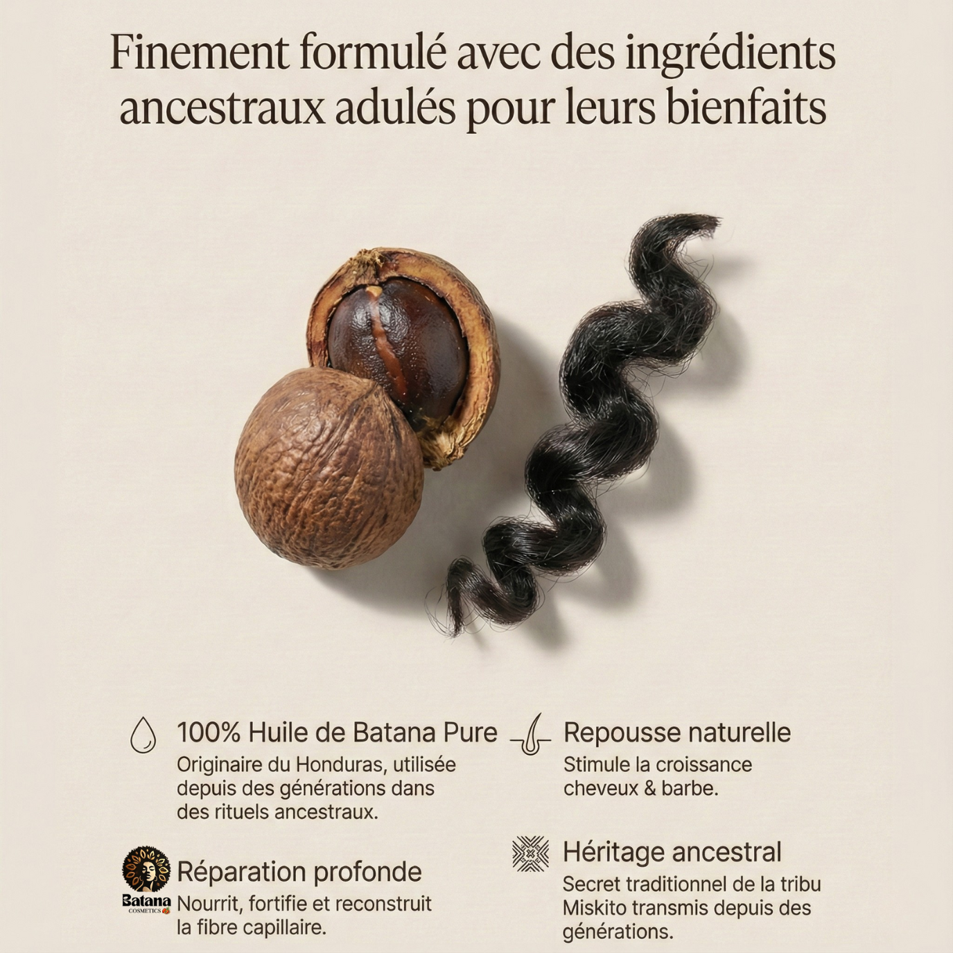 Kit Huile De Batana 100% Pure - Soin Croissance Cheveux - Anti-chute & Réparation - Neuf